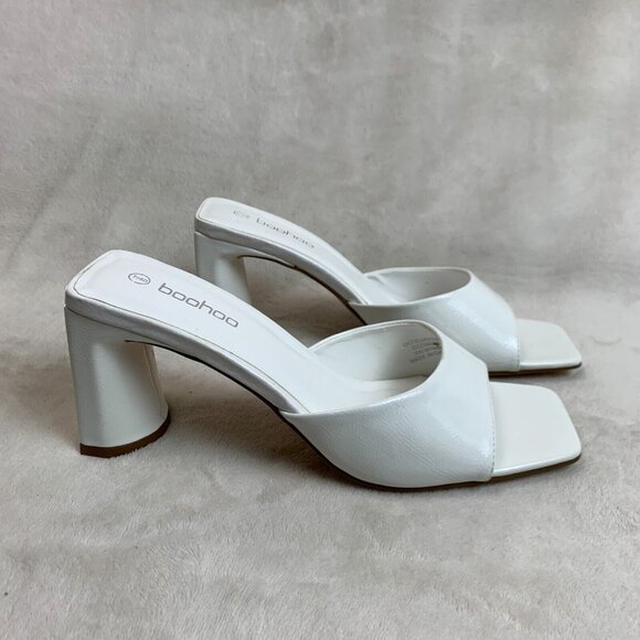 Boohoo Low Flat Heel Mule White  US 9 / UK 7 / EU40 - Picture 7 of 14